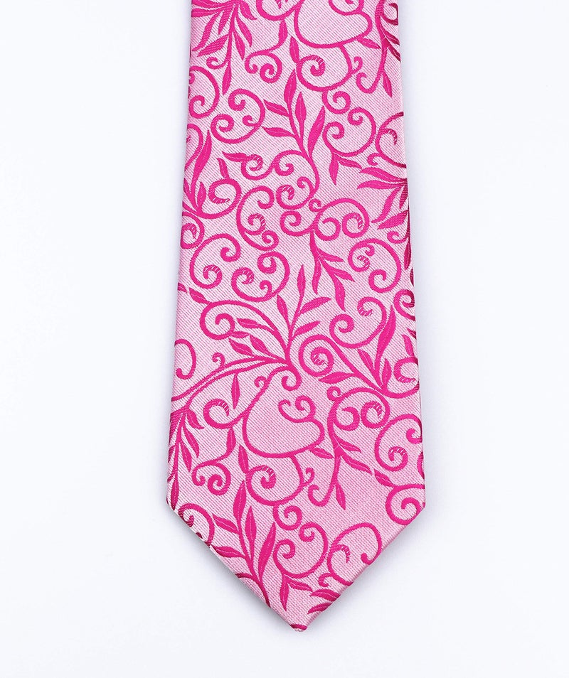 Ctskyte Men's Handmade Fuscia Ties Fashion Hot Pink Small Floral Wedding Dance Neckties - Image 4